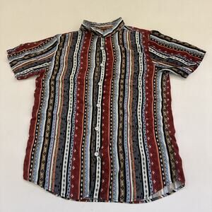 Pacsun Short Sleeve Collared Shirt Mens Tribal Casino Southwestern Size Medium‎